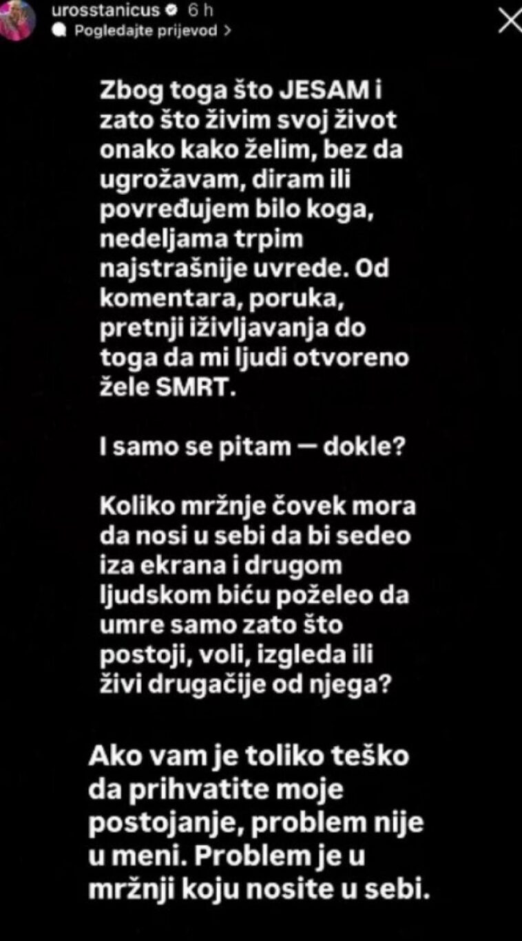 NAPADNUT UROŠ STANIĆ! Momentalno se oglasio i otkrio JEZIVE DETALJE