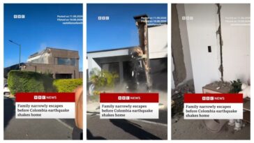 PORODICA ZA DLAKU IZBEGLA SIGURNU SMRT: Pogledajte jezivi snimak iz Kolumbije u trenutku razornog zemljotresa (VIDEO)